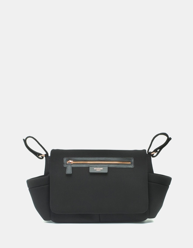 Storksak - Stroller Organiser Luxe Black & Rose Gold