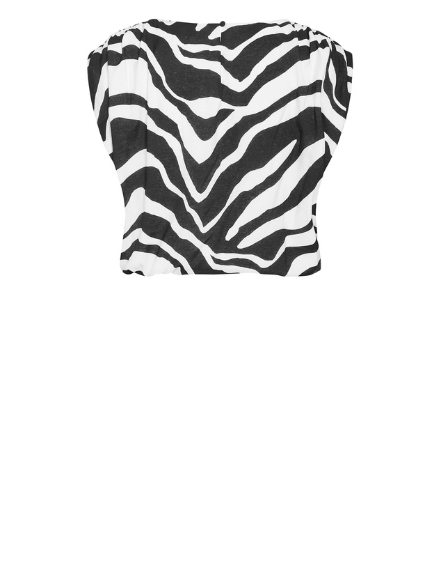 City Chic - Plus size Chiara Abstract Print Top - black