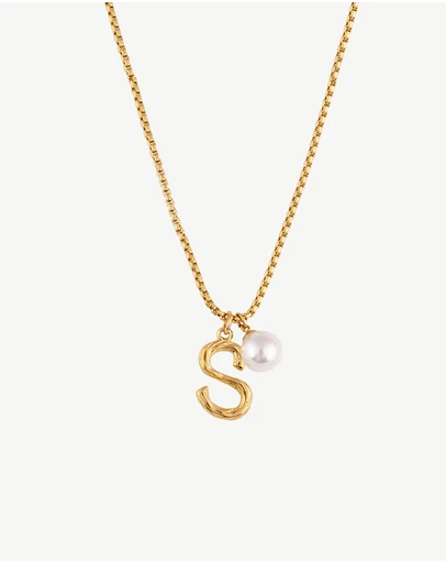 Zahar - Pearl Letter S Necklace