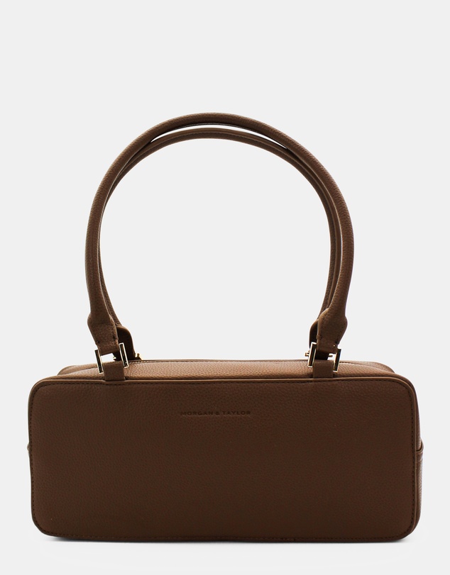 Morgan & Taylor - Mackenzie Rectangle Shoulder Handbag in Chocolate Brown