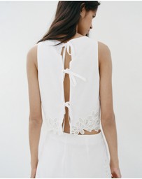 M.N.G - Embroidered Broderie Anglaise Top