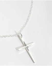 Lovisa - Sterling Silver Diamond Cut Cross Necklace