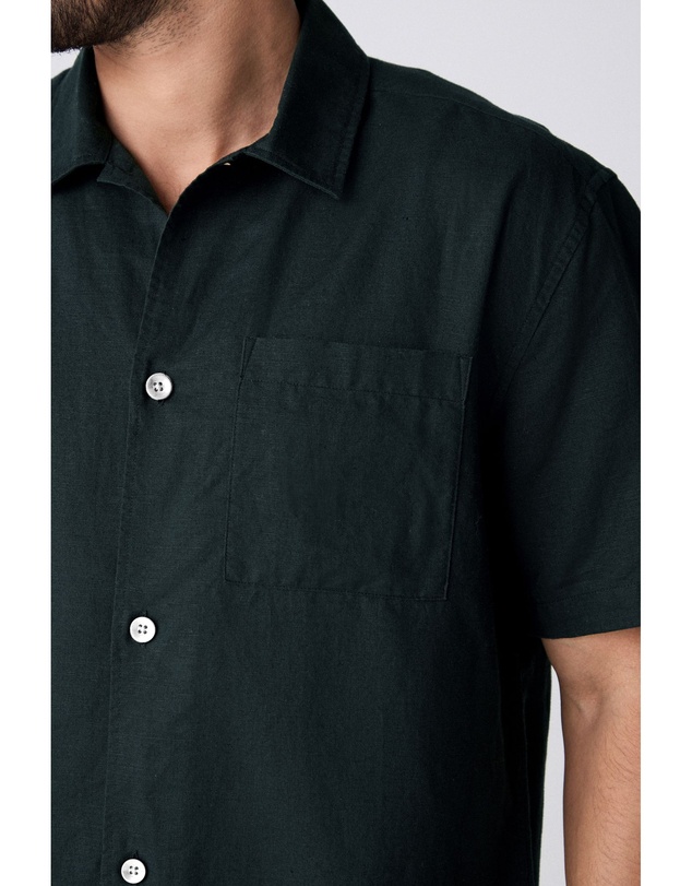 NEXT - Short Sleeve Linen Blend Shirt Standard Collar