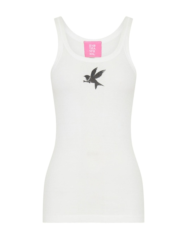 ONE TEASPOON - White Bower Bird Rib Singlet
