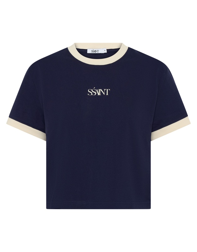 SSAINT - SŚAINT Logo Baby Tee Navy