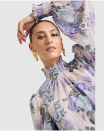Honey and Beau - Fluerina High Neck Midi Dress