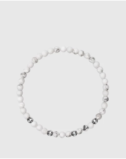 Nialaya Jewellery - Men's Wristband with Howlite