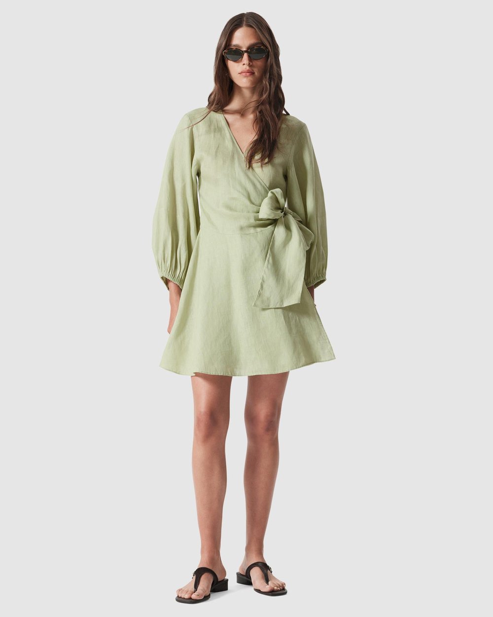 colorblock linen dress Navy Colorblock Linen Midi Dress – STYLAVO main image 1