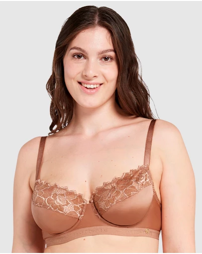 Sans Complexe - Arum Gloss Wired Half Cup Longline Bra with Lace