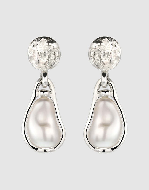 Elli Jewelry - Flowing Pearl Drop Earrings in 925 Sterling Silver