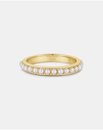 Ania Haie - Gold Shell Pearl Beaded Ring