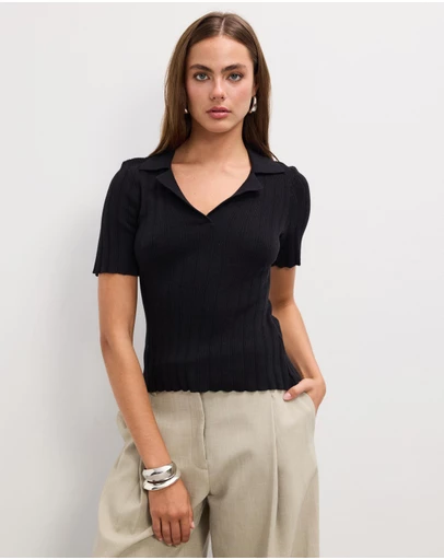 The Fated - Miles Collared Knit Top