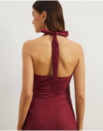 Atmos&Here - Bec Halter Neck Linen Blend Midi Dress