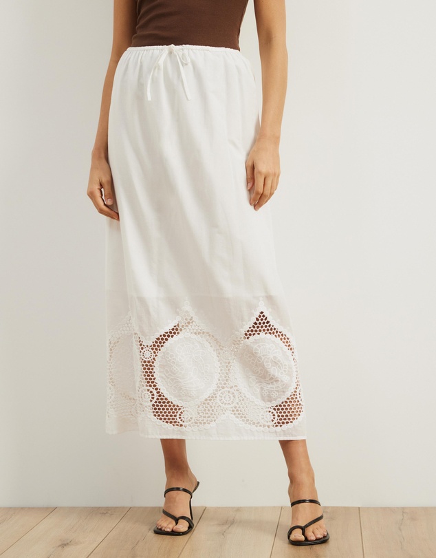 Atmos&Here - Cora Embroidered Midi Skirt