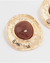 Lovisa - Gold Molten Circle Disc Stud Earrings