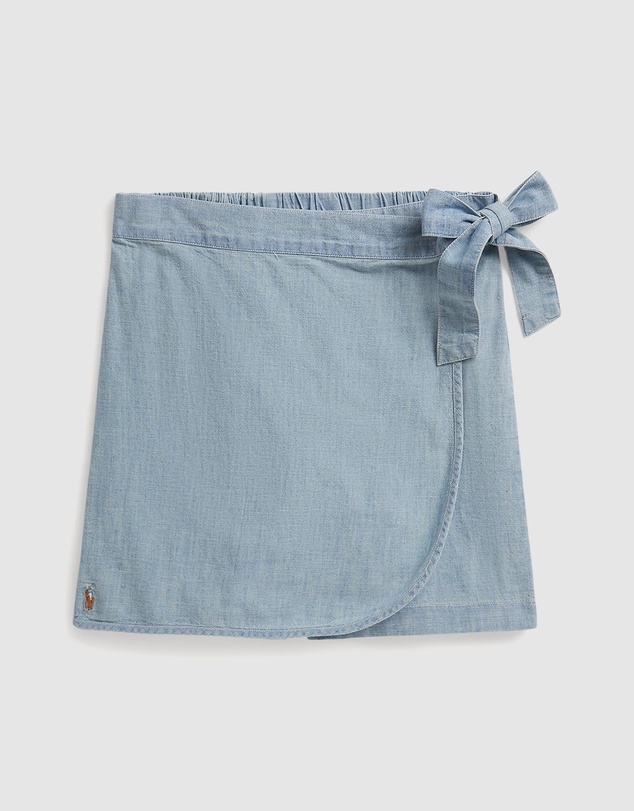 Polo Ralph Lauren - Indigo Chambray Wrap Skort - Kids-Teens