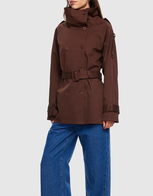Lioness - Blanc Cropped Trench Coat - ICONIC EXCLUSIVE