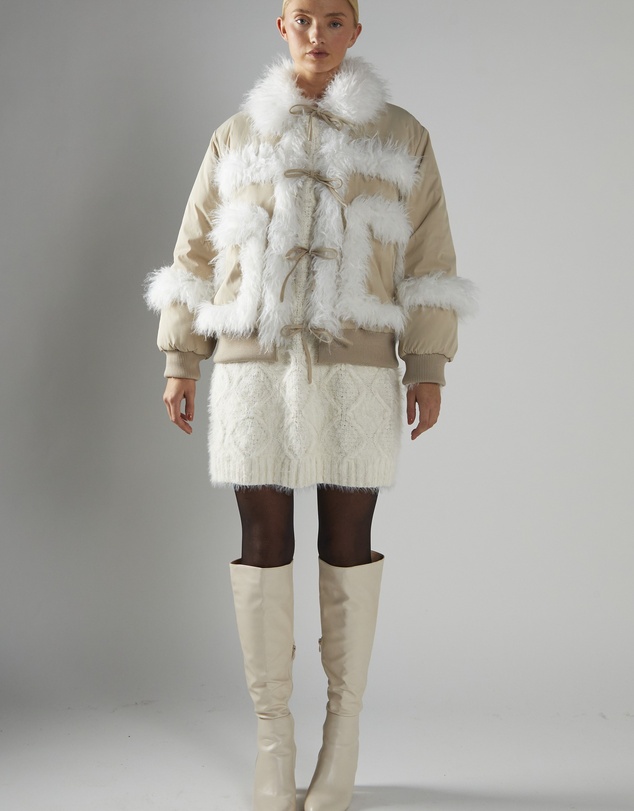 Glamorous - Tie Front Fur Lined Jacket