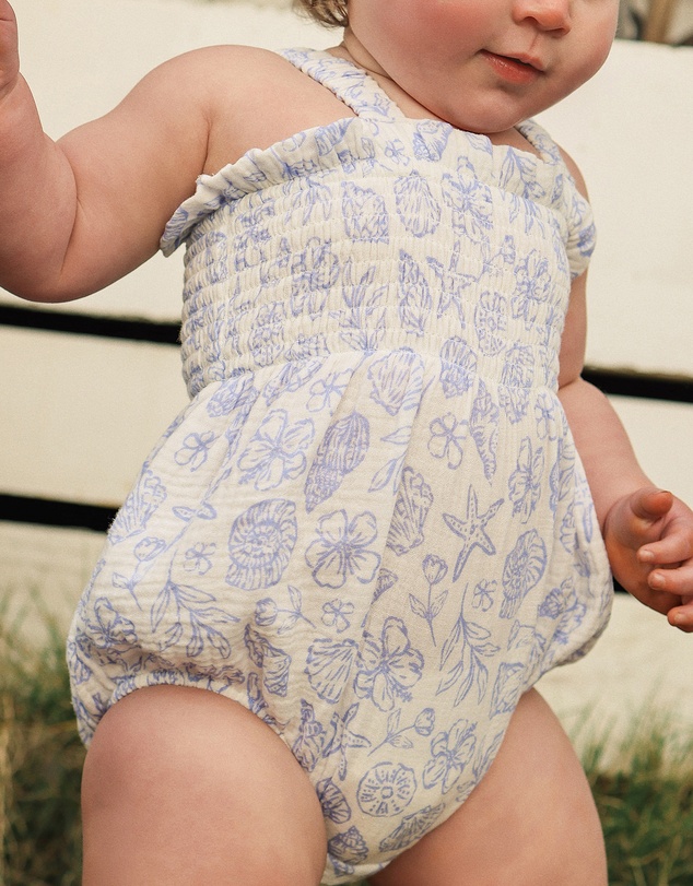 Kynd Baby - Shirred Romper in Coconut