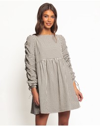 Petal & Pup - Micaela Long Sleeve Mini Dress - Black Gingham