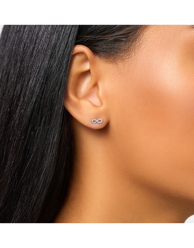 Michael Hill - Mini Infinity Earrings with Diamonds in Sterling Silver