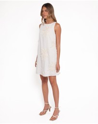 Petal & Pup - Beverley Embroidered Mini Dress - Cream