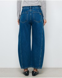 AERE - Mid Rise Barrel Leg Jeans