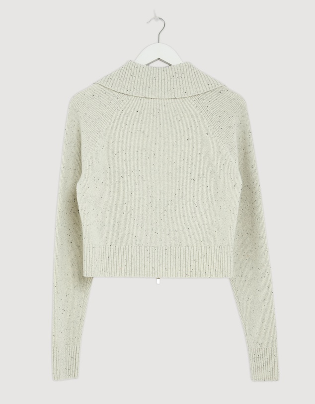 Revibe - Repaired Minima Esenciales Niles Merino Wool Zip Cardigan - AU 8