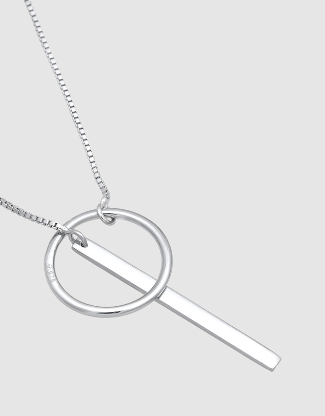 Elli Jewelry - Necklace Y-Chain Circle 925 Sterling Silver