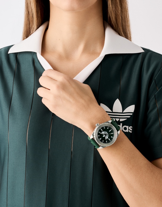 adidas Originals - Discoverer One Steel 44mm Green Silicone Watch