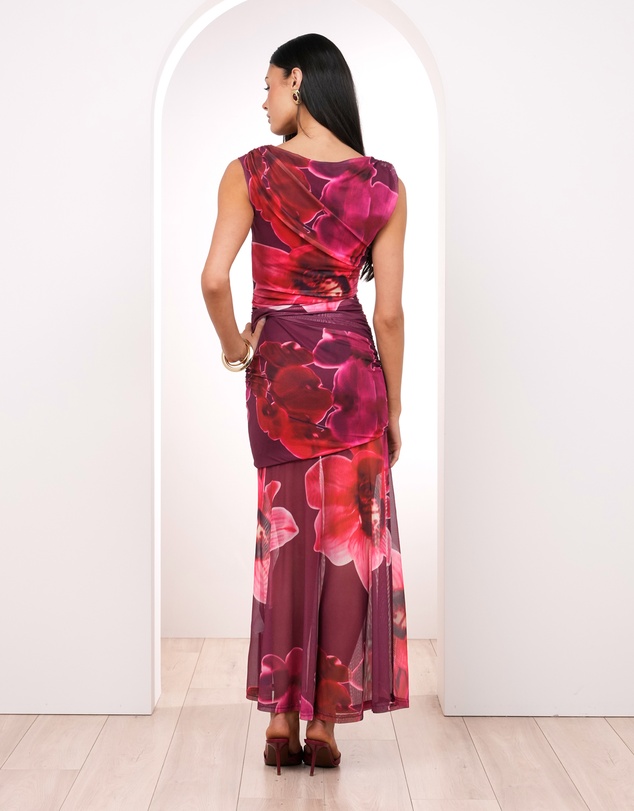 Pilgrim - Camryn Maxi Drape Mesh Dress