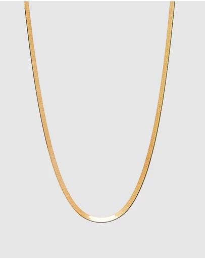 Najo - Herringbone Yellow Gold Necklace 