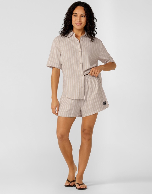 Lorna Jane - Preset Stripe Linen Shorts