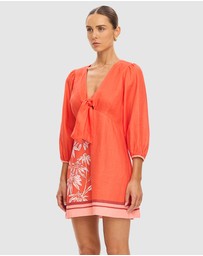 KIVARI - Ruby Tie Front Mini Dress