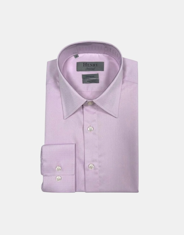 Henry Bucks - HENRY SARTORIAL Wrinkle Free Cotton Shirt PINK