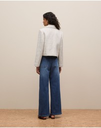 Trenery - Tweed Cropped Jacket in Birch