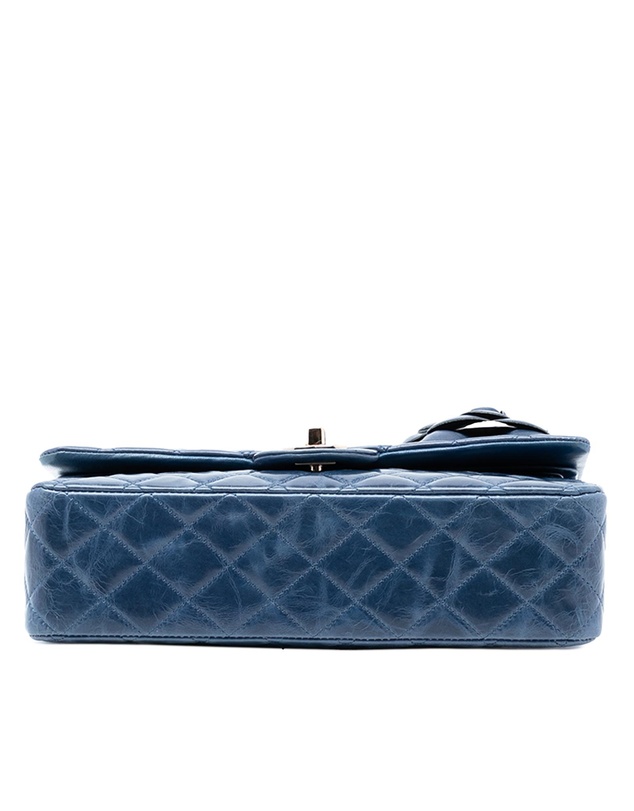 Pre-Loved by Azura Reborn - Pre-Loved Medium Classic Glazed Calfskin Camellia Double Flap