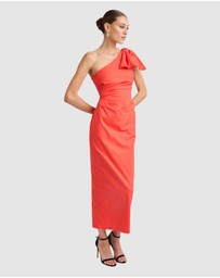 Honey and Beau - Thira One Shoulder Bow Dress