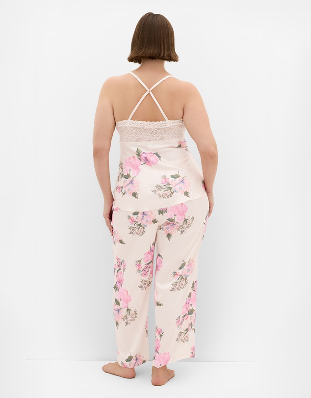 City Chic - Plus size Arcadia Cami Pant Set - pink