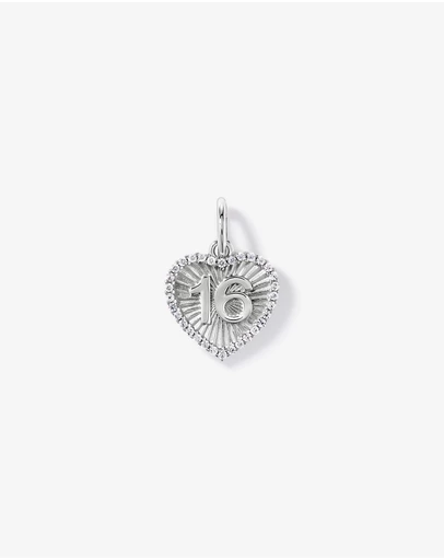 Michael Hill - 16 Sunray Heart Pendant with Cubic Zirconia in Sterling Silver