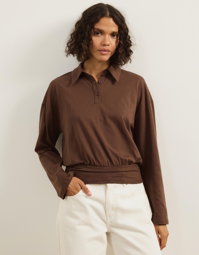 Atmos&Here - Averin Long Sleeve Fitted Waist Top