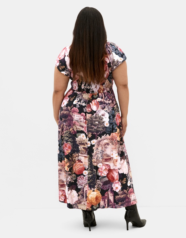 City Chic - Plus size Abbigail Bloom Print Maxi Dress - rose