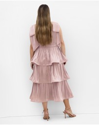 City Chic - Plus size Betty Bow Midi Dress - pink champagne