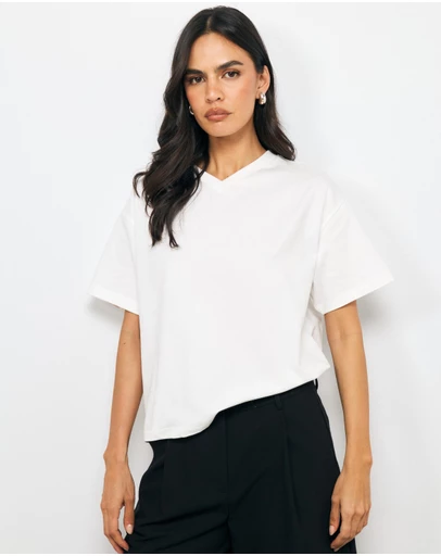 AERE - Short Sleeve V Neck Tee