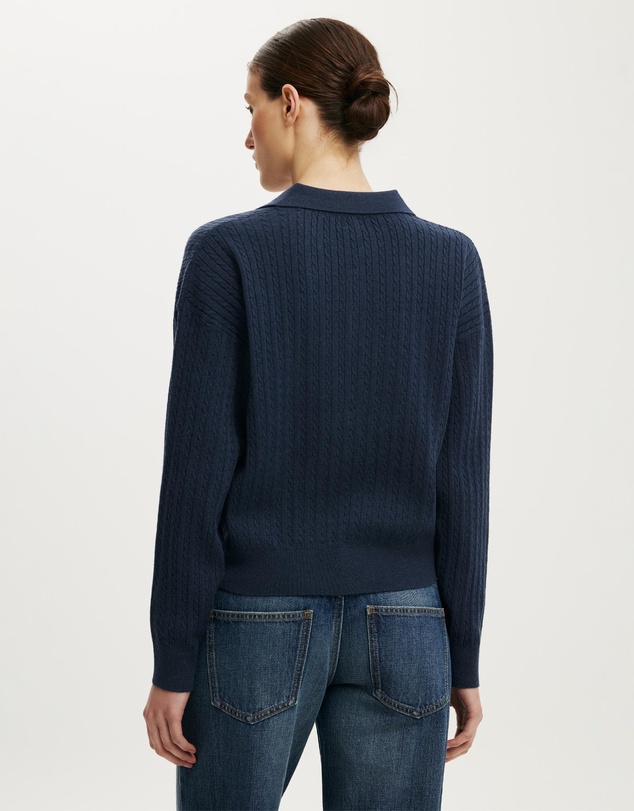 Cotton On - Boxy LS Polo Knit