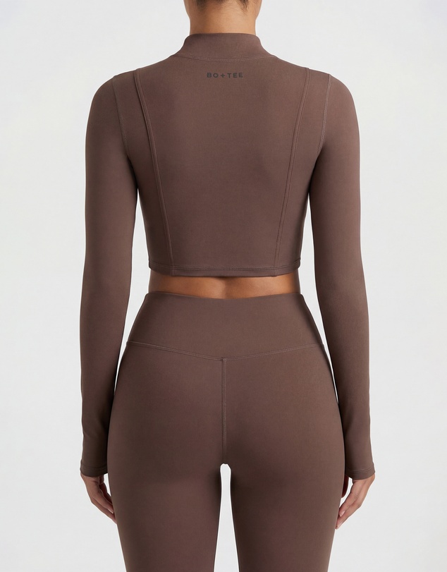 BO+TEE - New Neutrals Soft Active Zip-Up Cropped Jacket