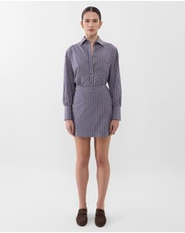 Farage - Chambray Stripe Mini Skirt