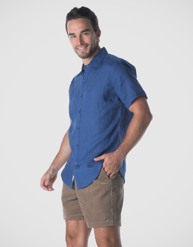Coast Clothing - Indigo Short Sleeve Linen Shirt