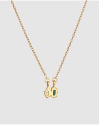 Elli Jewelry - Necklace Emerald Rectangle 925 Sterling Silver Gold-Plated