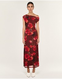 Staple the Label - Vivi Mesh Asymmetrical Midi Dress